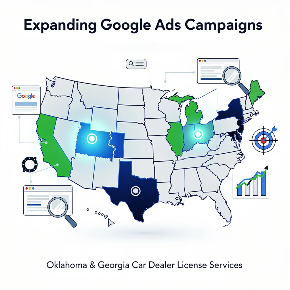 Phase 3B: Oklahoma and Georgia Google Ads Campaign Expansion for Car Dealer Licenses