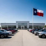 Rows of vehicles at a dealer auction lot ready for wholesale bidding
